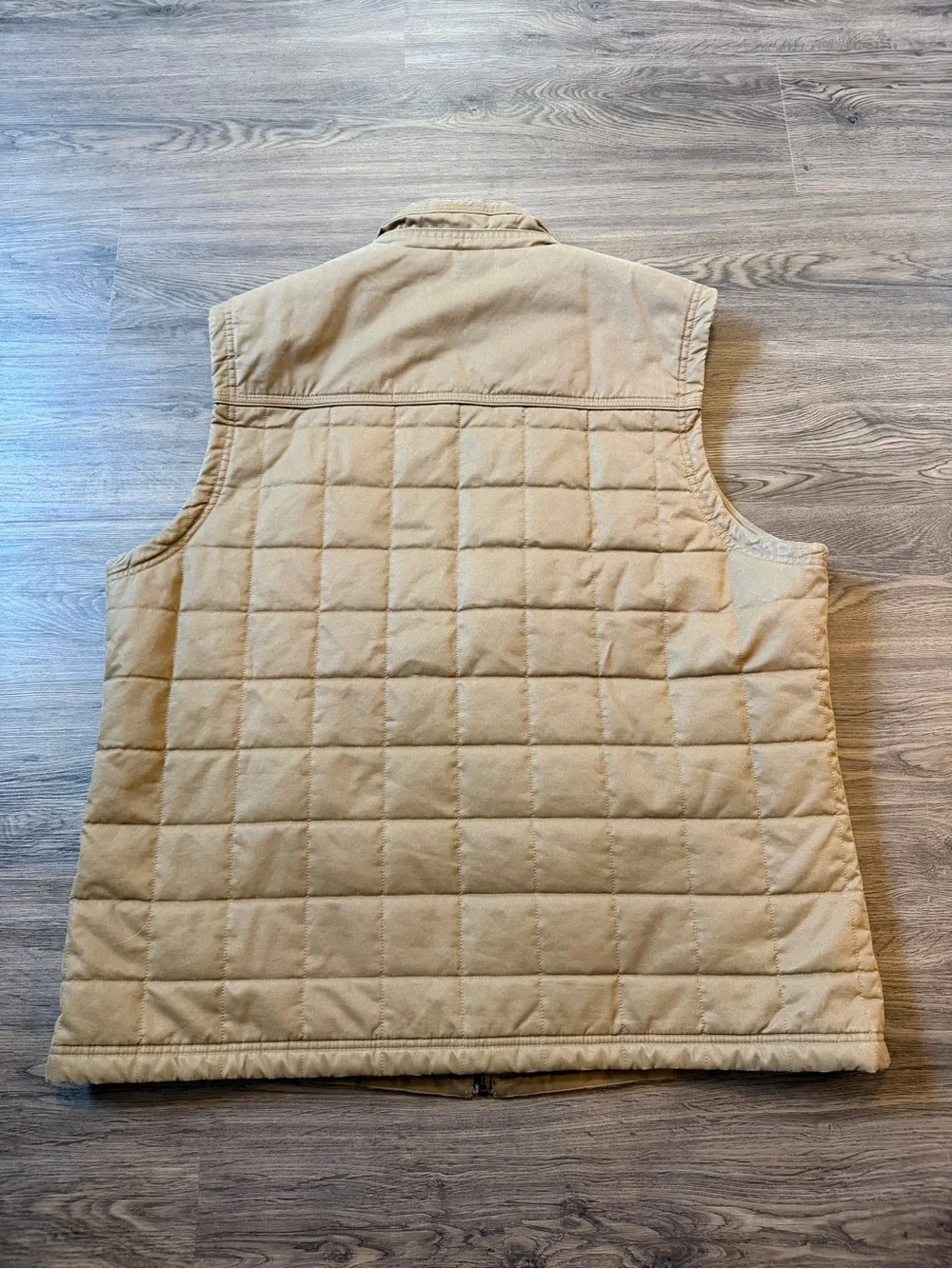 Johnston & Murphy Men’s XXL Full-Zip Quilted Faux Leather Vest Brown